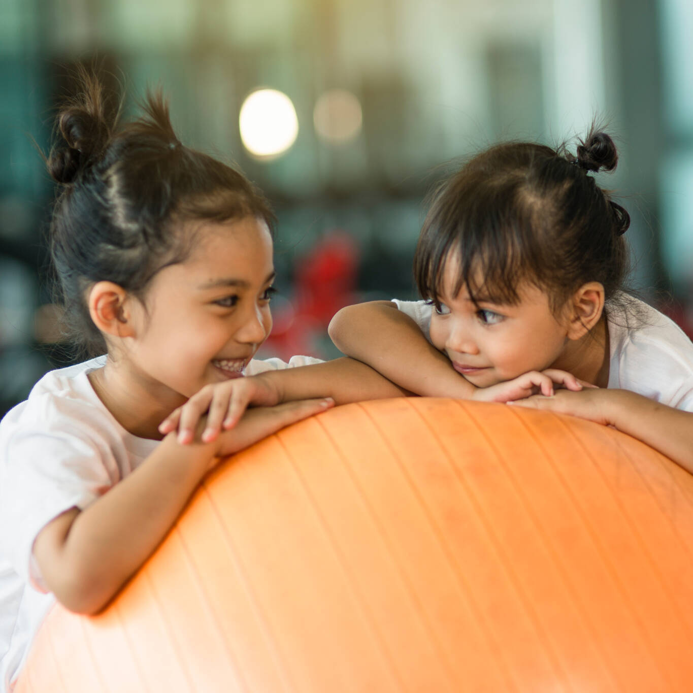 Gymnastic Balls And Kids On Them